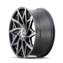 Mazzi 372 Matte Black w/ Dark Tint 20x8.5 6x135/6x139.7 30mm 106mm- wheel side view