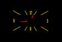 1957 Chevy Car RTX Instrument Clock color theme Yellow Flare