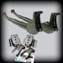 front lowering i-beams and lowering shackle and hangers