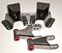 1973-1987 Chevy C10 w/ 1 Inch Rotor (3In Front/4In Rear) Lowering Kit w/ Spindles & Shackles - 4" Rear Axle Hanger & Shackle Kit