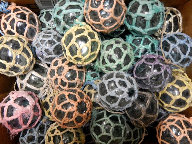 Vintage Japanese Glass Netted Fishing Balls
