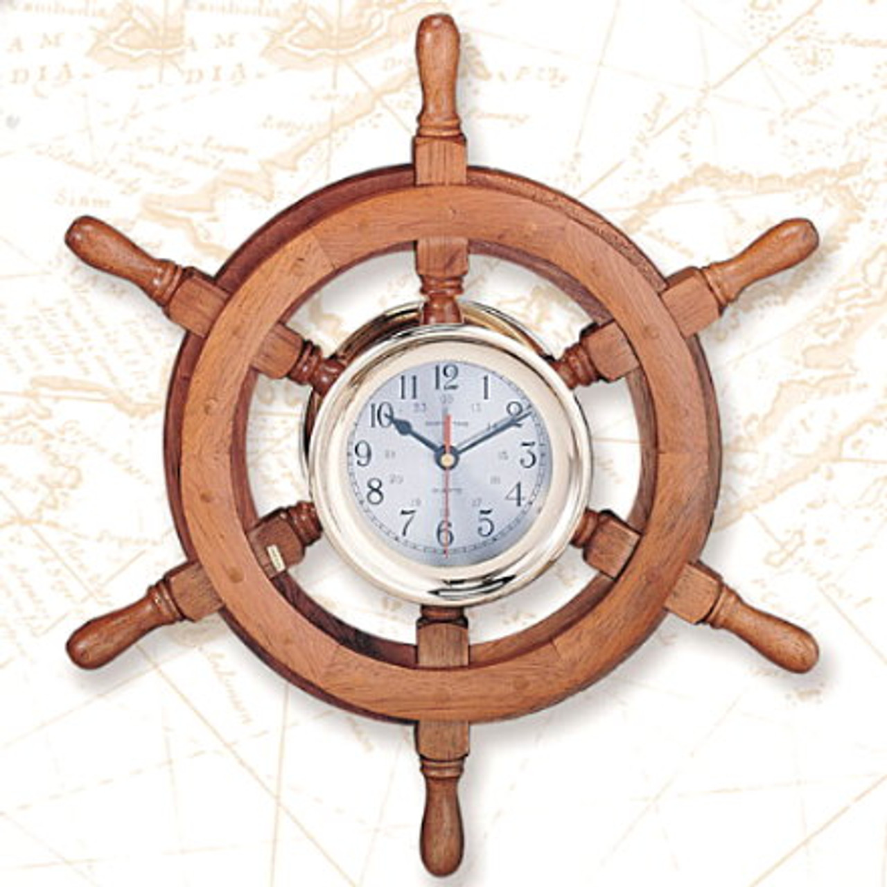 Nautical Ships Wheel CAPTAIN Clocks