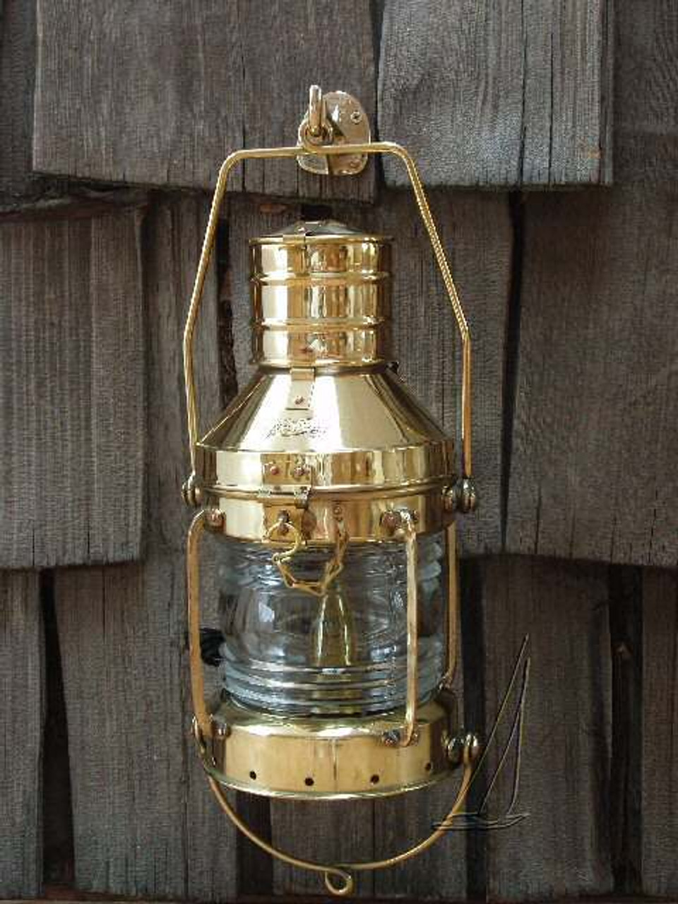Figural Brass Anchor Lamp Vintage - Vintage Solid Brass Nautical