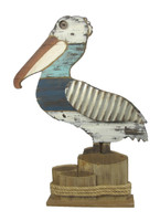 Wooden Pelican on 3D stump with stand. Wooden Pelican on 3D stump with stand.