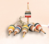 6/Set Coastal Wood Fishing Floats