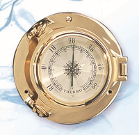Nautical Brass Porthole Style Thermometers Nautical Brass Porthole Style Thermometers