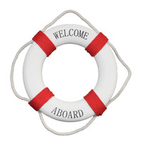 20" Welcome Aboard Life Preserver Ring Buoy Red 20" Welcome Aboard Life Preserver Ring Buoy Red