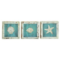 Set of 3 Shell Plaques 14 x 14