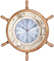 Port Hole Ships Wheel Clock