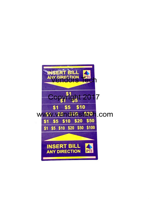 Pyramid Apex 5000 Bill Denomination Label Sheet - Purple