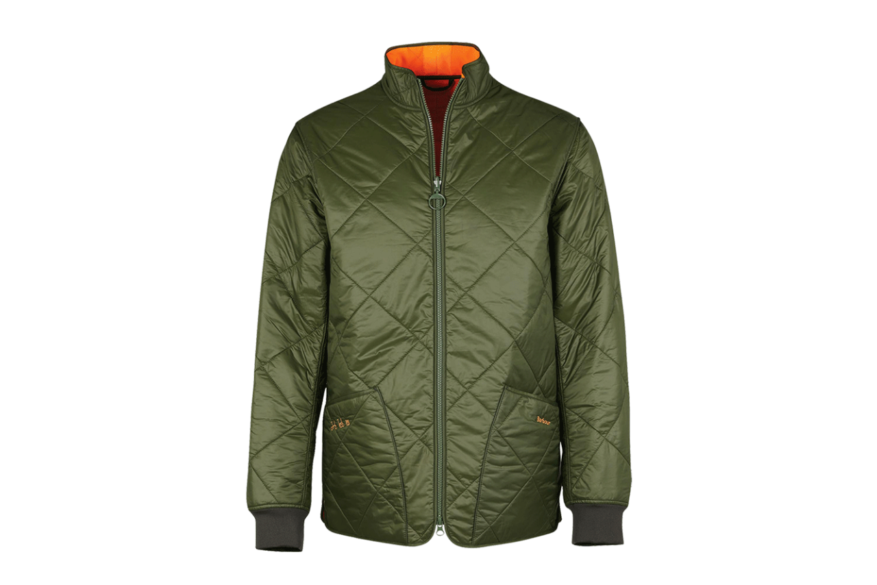 Barbour x Brompton omkeerbaar gewatteerd herenjack Olive Green M, 