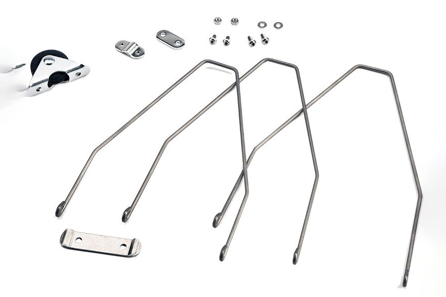 Rear Fender Stay Set Incl Roller & Fittings Silver , 