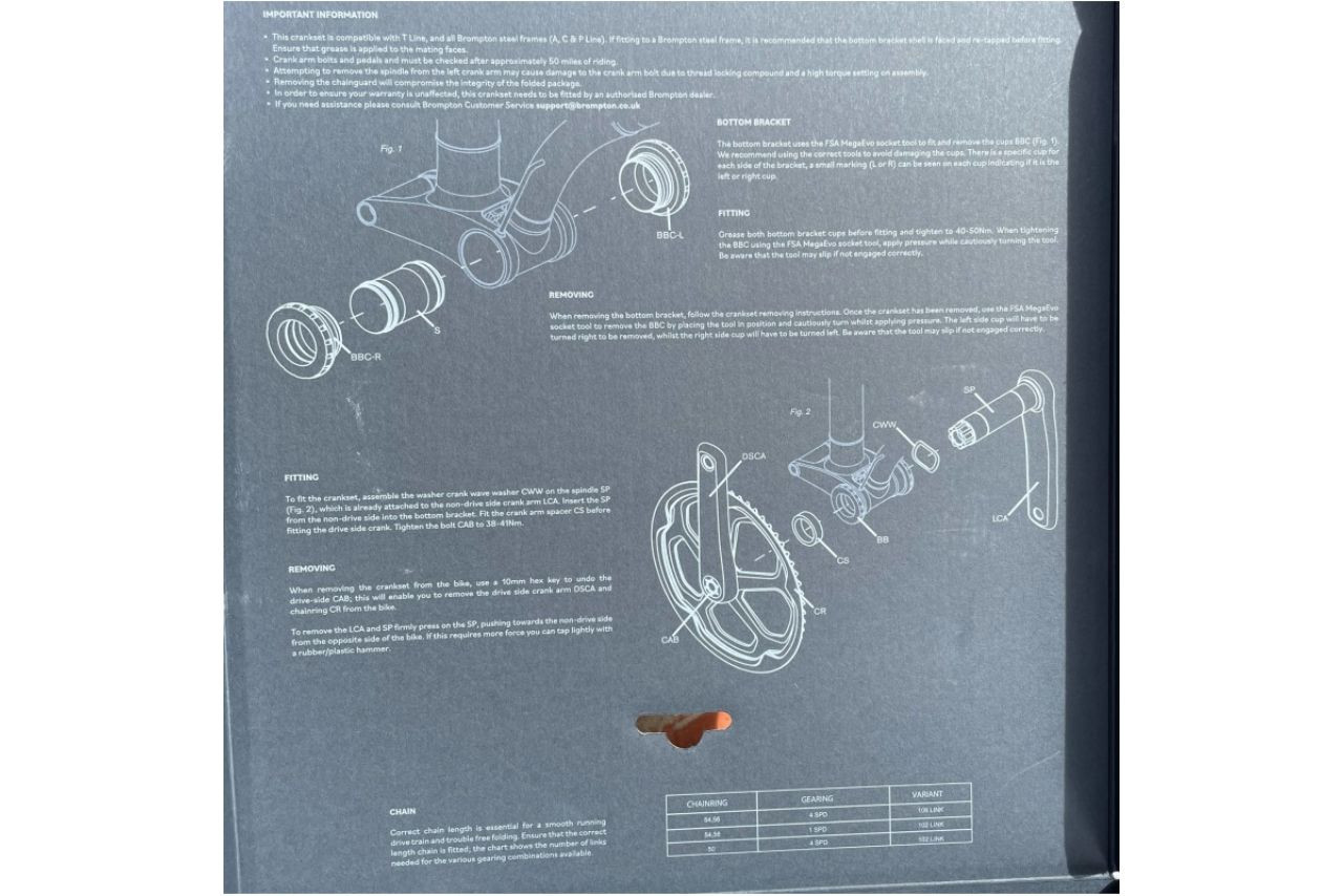 Superlight Carbon Crankset 50T | Brompton Bicycle USA