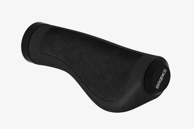 Brooks Ergonomic Rubber Grips - 130 mm - Black | Brompton Bicycle USA