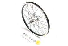 Brompton 6 Speed Rear Wheel with Fittings in Black/Silver Hub