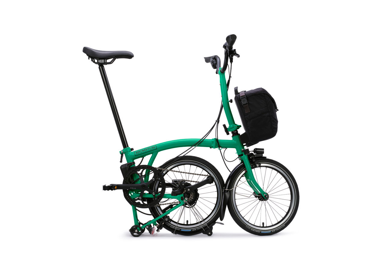 brompton electric folding bicycle P Line Urban - High Handlebar Ride this Brompton electric bike anywhere and take it everywhere Brompton Electric G Line Bike