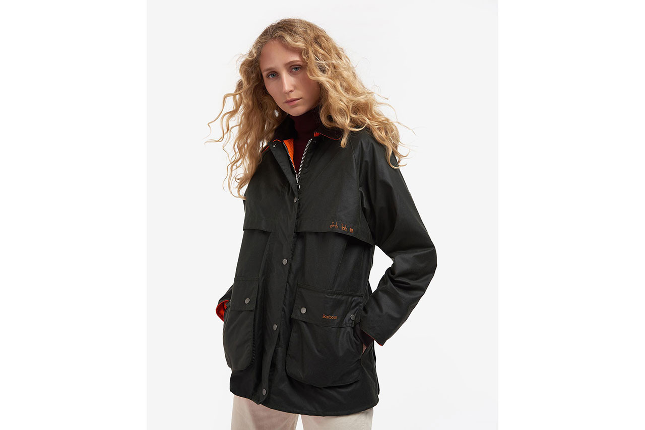 Barbour x Brompton Womens Bromdale Wax Jacket | Brompton Bicycle USA