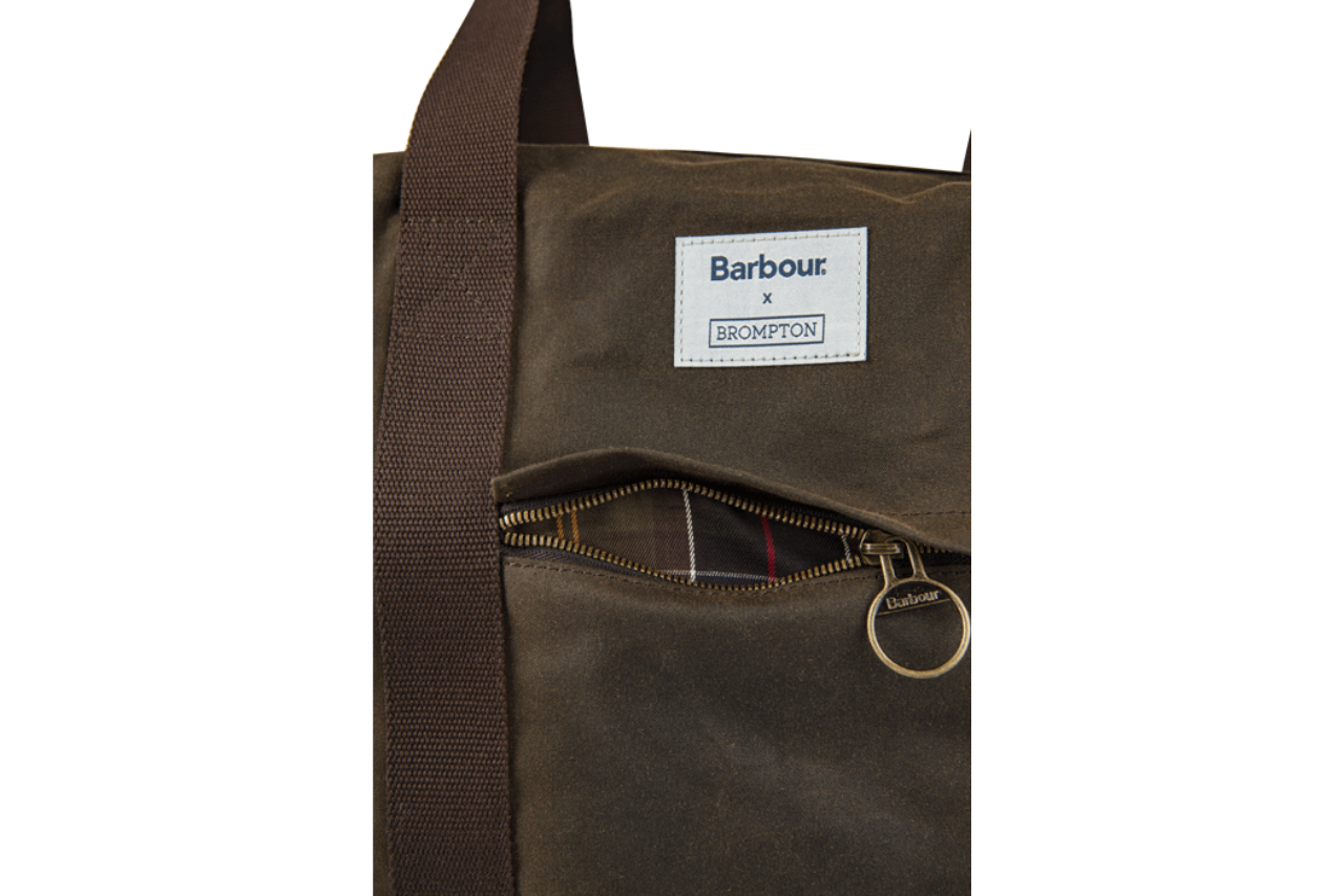 Barbour X Brompton Wax Holdall Bag | Brompton Bicycle USA