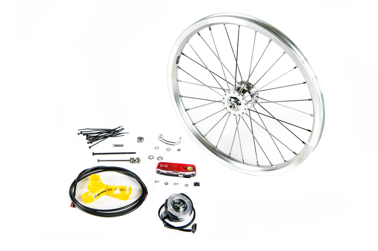 Brompton ブロンプトン ハブダイナモ SV-8 Hub Dynamo SV8 Kit in Silver | Brompton Bicycle USA