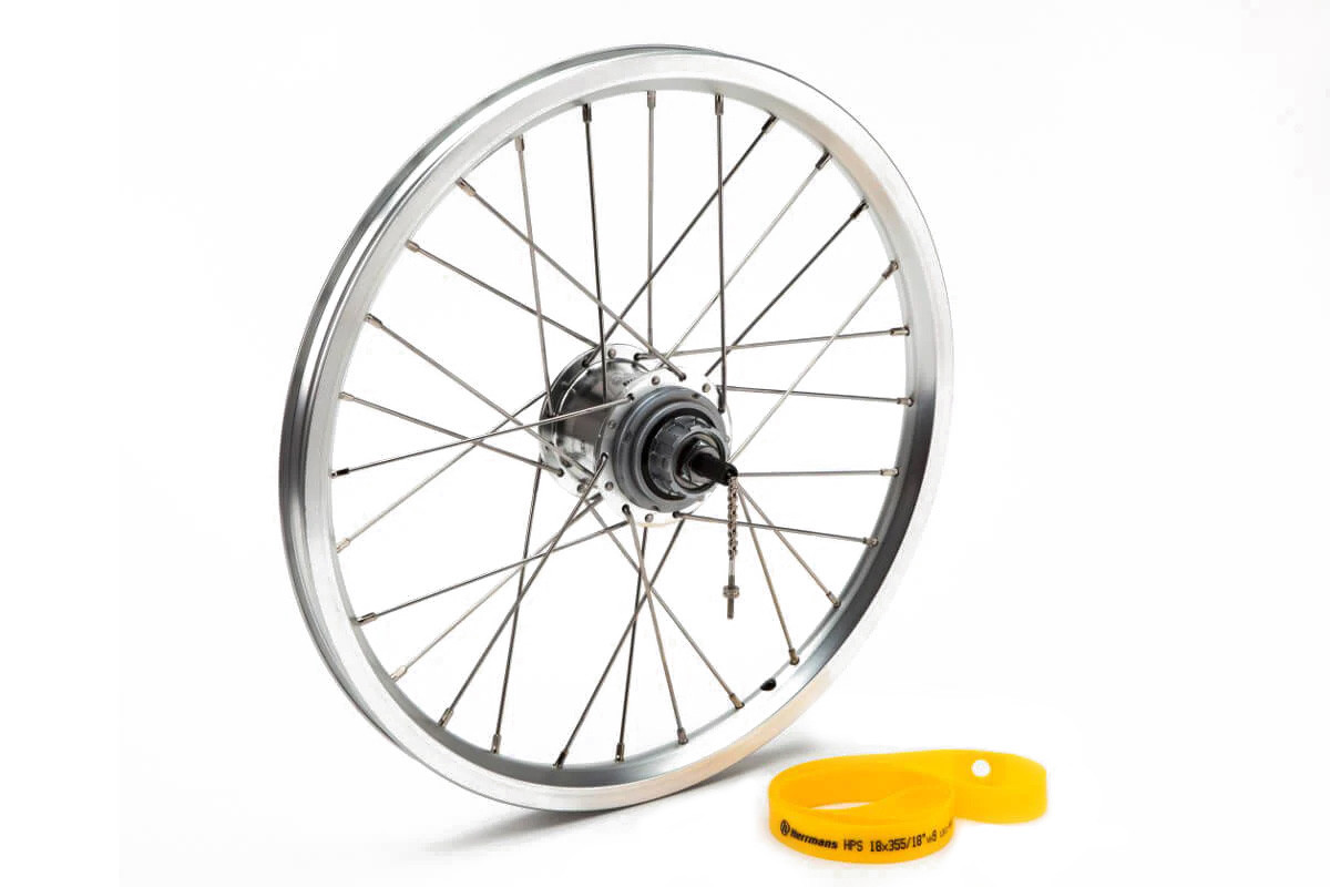 Brompton Rear Wheel for 6 Speed in Silver