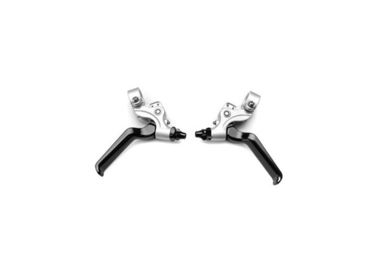 Brake Lever Set Left and Right Silver and Black