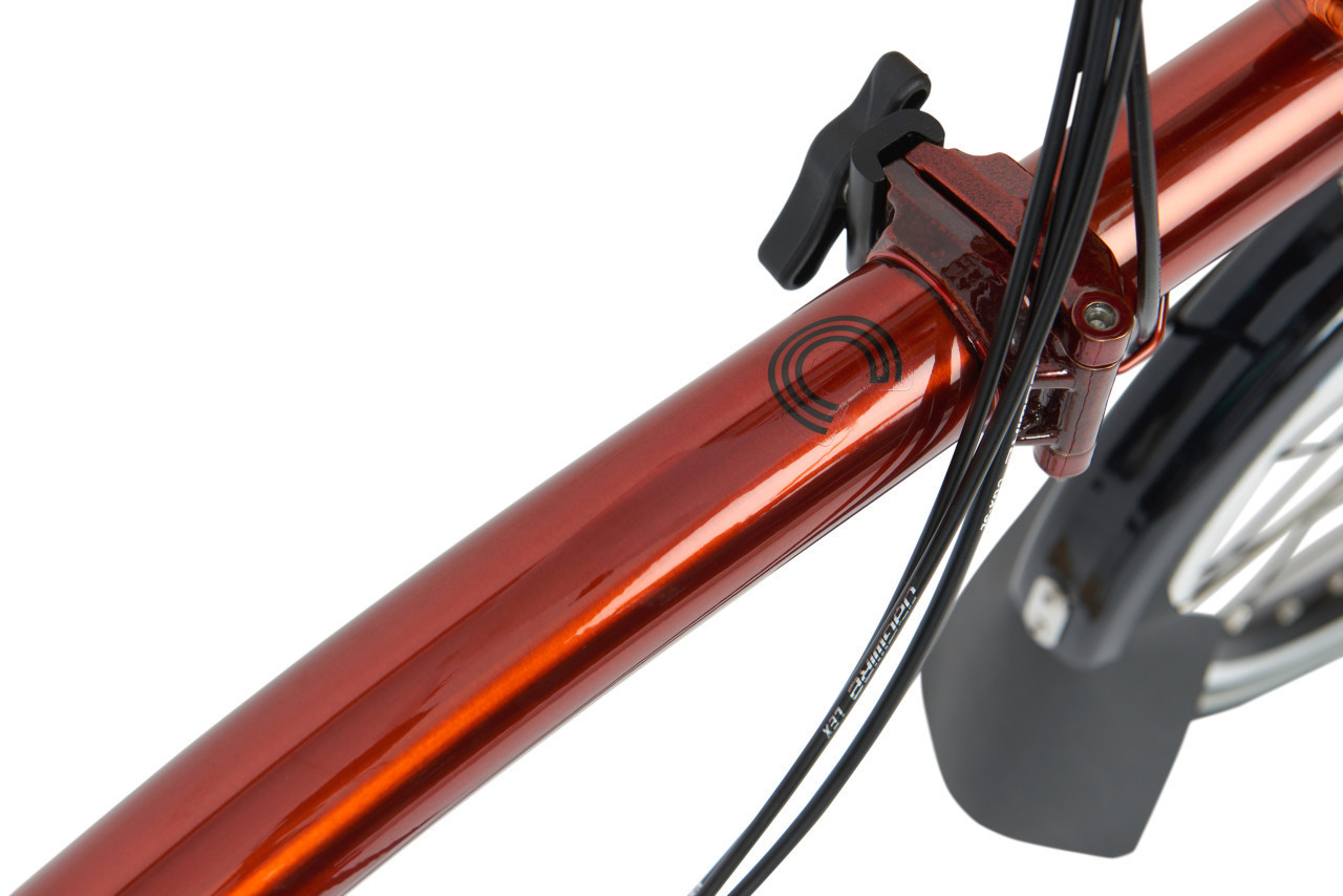 Brompton Bicicleta Plegable Eléctrica 16 - Electric C Line Explore -  6-Speed - High Bar - Telescopic Seatpost - 2023 - house red matt