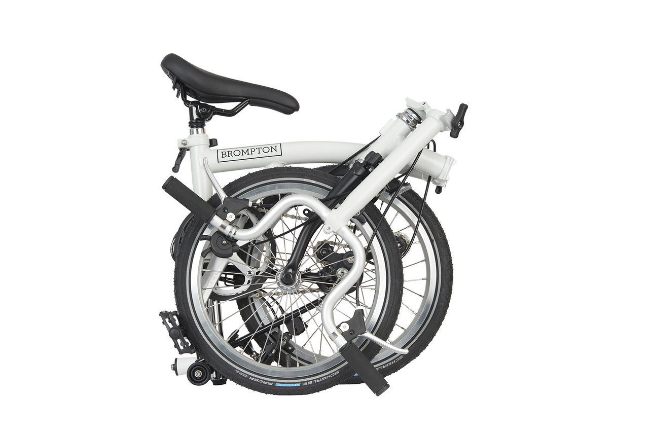Brompton 折りたたみ自転車 ホワイト A LINE A Line Rack Bundle | Brompton Bicycle USA