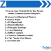 FAK2076 Personal Issue First Aid Kit In Green Zip Bag British Standard BS8599-1   