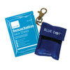  CPR Face Shield in Tiny Key Fob Pouch Blue 5cmx5cm 