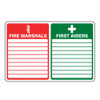 SSN6008R Fire Marshals and First Aiders Sign Combined Rigid 20x30cm   