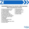 FAK2035RED School First Aid Kit in RED Haversack With Comprehensive Content  Zafety Supplies FAK2035RED