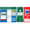 FAK8000 Site Safety Notice Board includes First Aid Fire Safety AED Signs Accident Book and Fire Log Book without signs