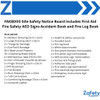 Site Safety Notice Board includes First Aid Fire Safety AED Signs Accident Book and Fire Log Book Contents