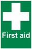 Zafety First Aid Sign with White Cross Rigid 20x30cm