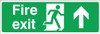 Zafety Fire Exit Up Sign Vinyl 30x10cm