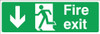 Zafety Fire Exit Down Sign Rigid 30x10cm