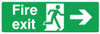 Zafety Fire Exit Right Sign Vinyl 45x15cm