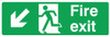 Zafety Fire Exit Left-Down Sign Rigid 45x15cm