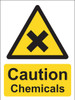 Zafety Caution Chemicals Sign Vinyl 15x20cm