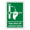 SSN8017S Gas Shut Off Valve Sign Vinyl 20x30cm  Zafety 