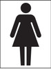 Zafety Toilet Female Symbol Sign Vinyl 15x20cm
