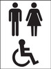 Zafety Toilet Male Female Disabled Symbol Sign Vinyl 15x20cm
