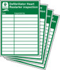 Zafety Defibrillator Inspection Sign Updateable Sign A5 With 4 Inserts