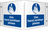 Zafety Use Hand Sanitiser Please Rigid 3D Projecting Sign 43x20cm