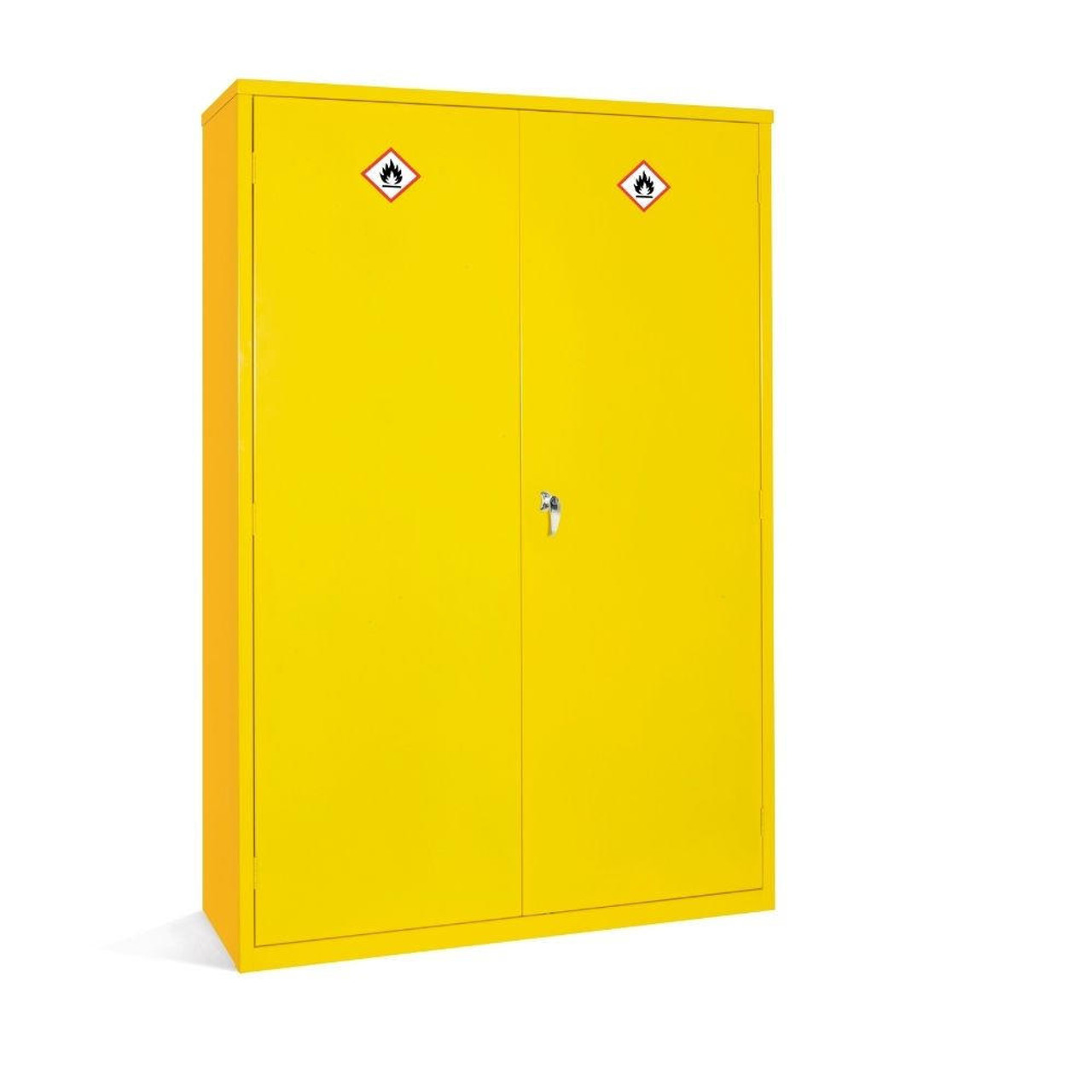 COSHH Flammable Substance Storage Cabinet Yellow 183cm H x 122cm W 3 Shelves