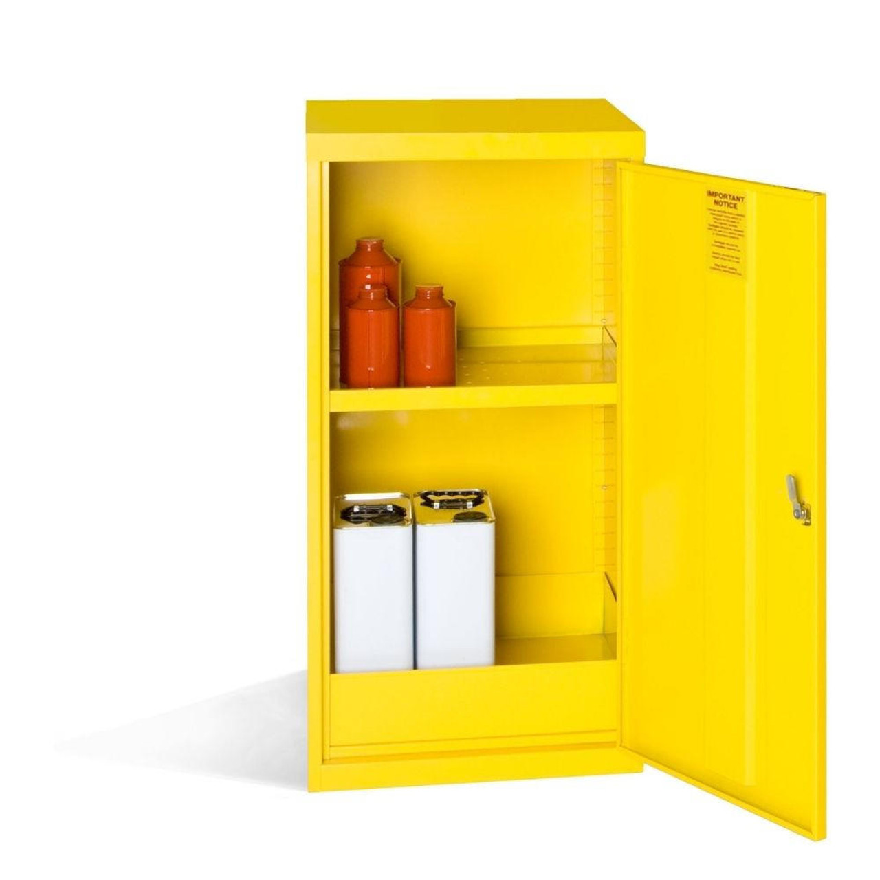 COSHH Flammable Substance Storage Cabinet Yellow 91cm H x 45.7cm W 1 Shelf