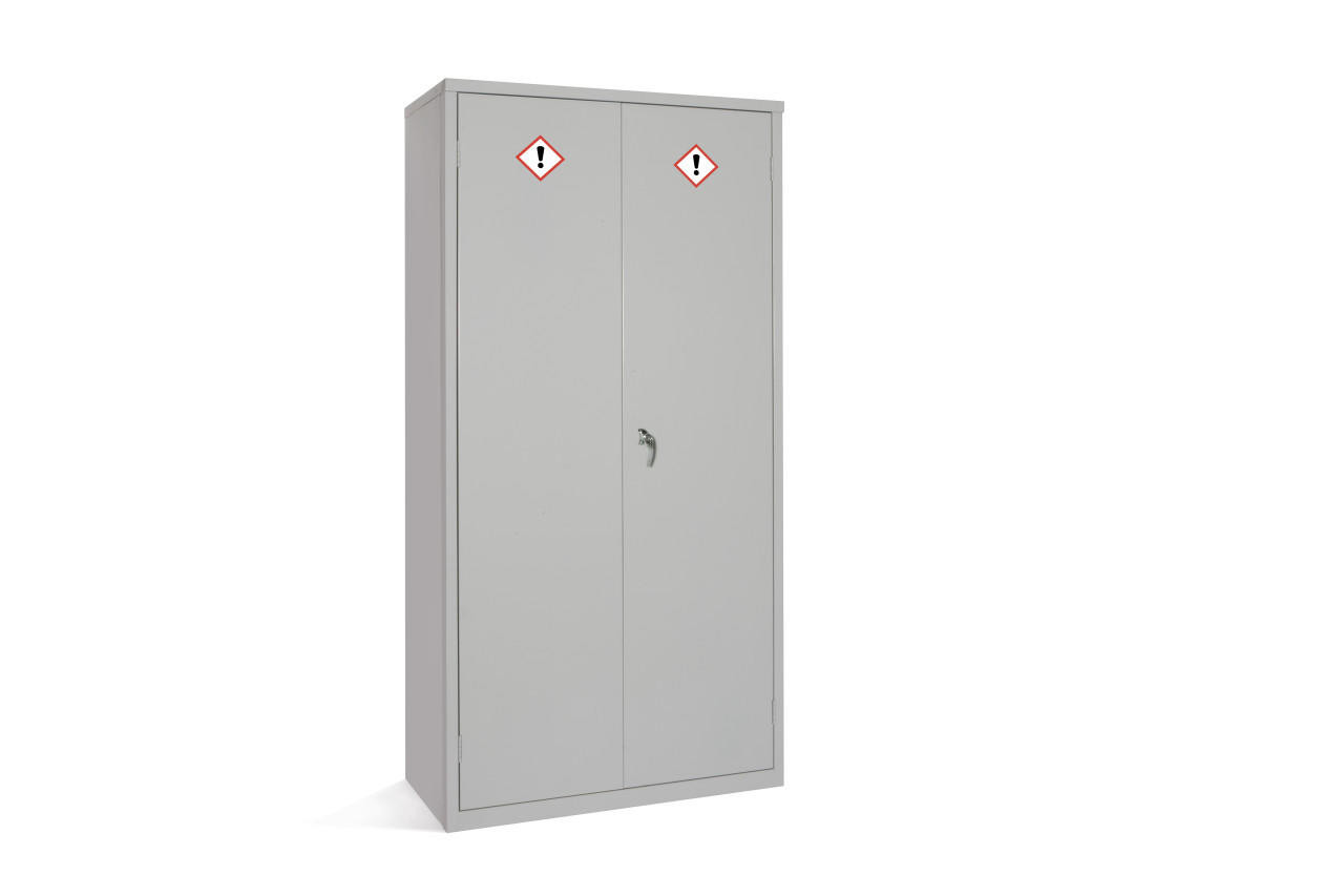 COSHH Hazardous Substance Storage Cabinet Grey 183cm H x 91.5cm W 3 Shelves