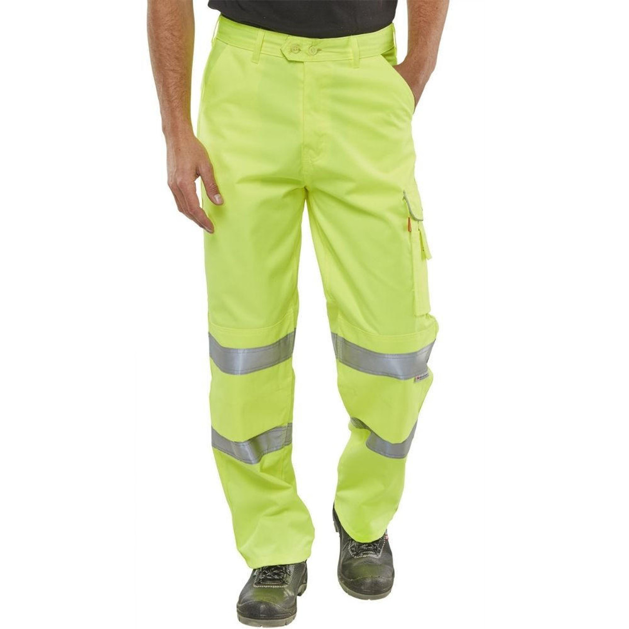 Hi Vis Trousers Poly Cotton Yellow Beeswift