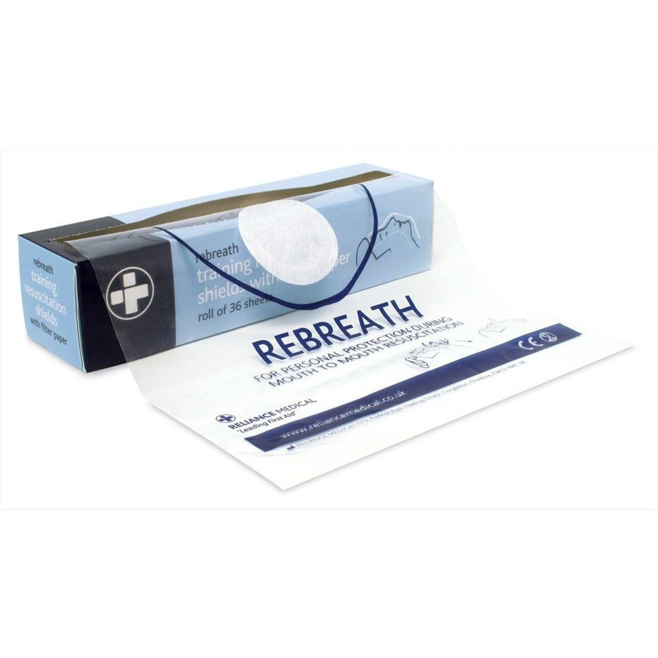 Rebreath Training Manikin CPR Face Shields Roll of 36 Shields