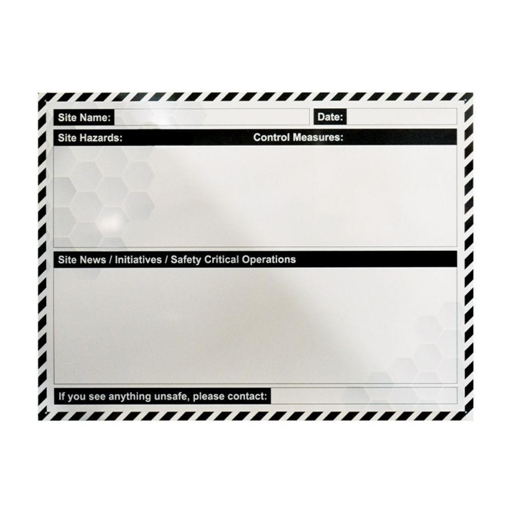 Site Safety Hazard Station Wall Mounted Easily Add Updates and Wipe Clean